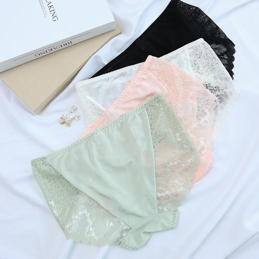 TG-TG01S133春夏真丝内裤女 蕾丝性感三角内裤透气舒适包臀中腰短裤 商品图1