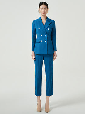 IWY/新款职业套装女深蓝色高端经理正装售楼部工作服西装两件套CP12115