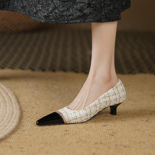 优雅减龄，小香风链条爆款里外全皮单鞋YD-F340 商品图8