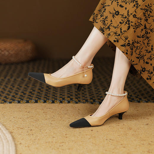 两穿小香风，里外全皮春夏新品复古单鞋YD-F336 商品图8