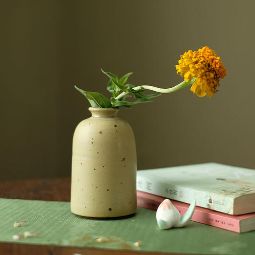 「景德镇手拉坯粗陶三色梅瓶小花瓶」民宿酒店样板房台面装饰陶瓷花器 商品图1