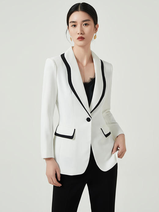 IWY/高端阔腿裤西装套装女一粒扣教师公务员面试正装气质韩版两件套装C12111+P31355 商品图2