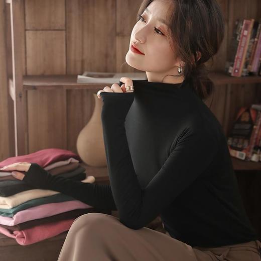 【清仓，59元3件】半高领面膜打底衫 秋冬薄暖中领内搭上衣 商品图0