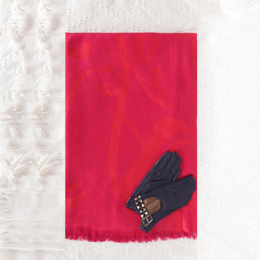 🎉🏮🧣丝棉提花超大围巾🧣&🧤时尚铆钉进口小羊皮手套🧤【赠精美礼品拎袋】🛍️🧤KFW1421006-5A、5L、5W 商品图9