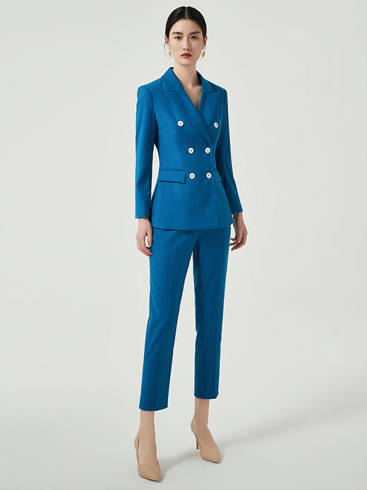 IWY/新款职业套装女深蓝色高端经理正装售楼部工作服西装两件套CP12115 商品图2