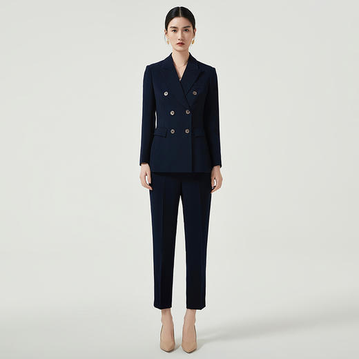 IWY/藏青色职业套装女高级感春秋季气质酒店前台接待工作服商务西装CP1340-ZL 商品图0
