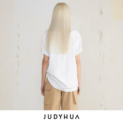 JUDYHUA 植绒红唇设计宽款T恤 商品图2