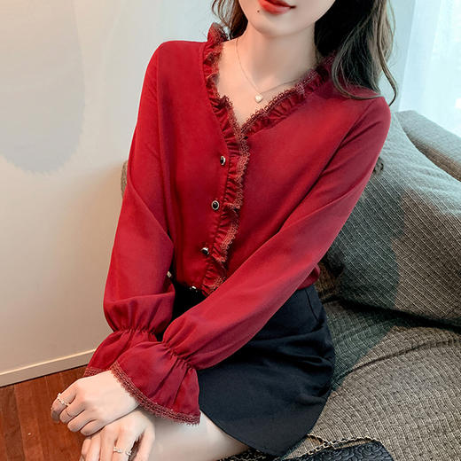 裁缝学苑AQ158 衬衫纸样女装新款喇叭袖上衣V领衬衣服装衣服打板 商品图2