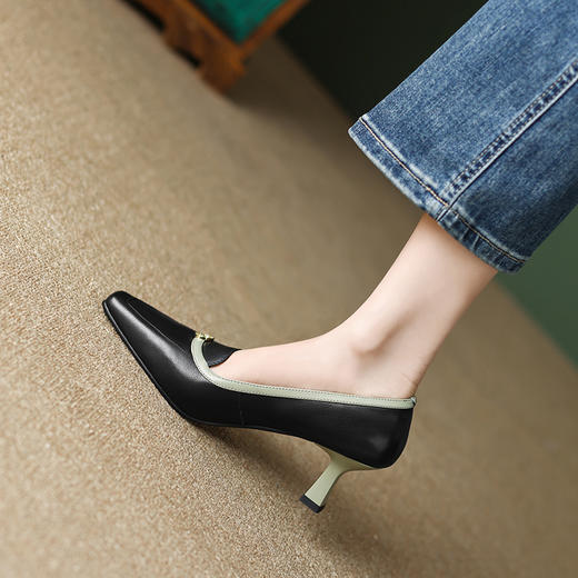 舒适百搭，拼色优雅女人味高跟鞋DP-9452 商品图2