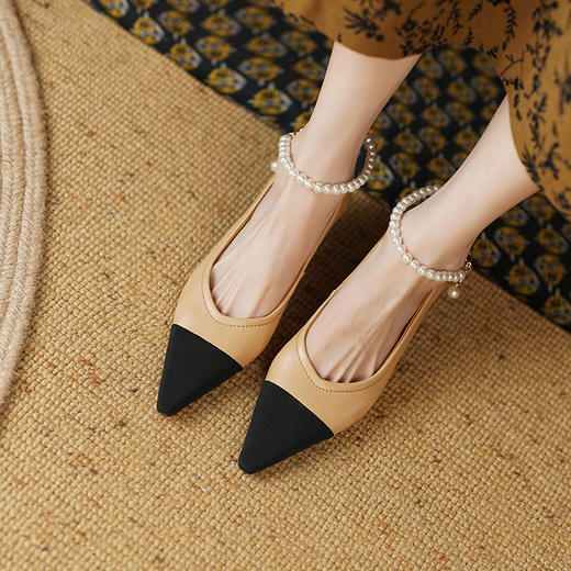 两穿小香风，里外全皮春夏新品复古单鞋YD-F336 商品图5