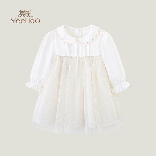 英氏2023春新款女宝裙子长袖公主裙婴儿周岁礼服纱裙 YRLAJ1P175A 商品图0