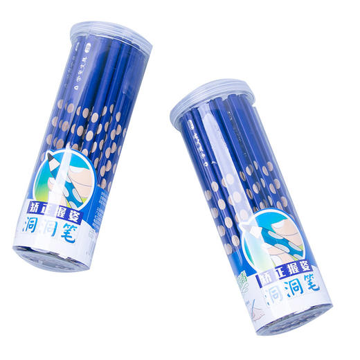 【洞洞定位，纠正握姿】 学玺小松鼠洞洞笔铅笔小学生2B三角杆HB无铅无毒幼儿童幼儿园用纠正初学者三角杆一年级练习写字洞洞笔 商品图4