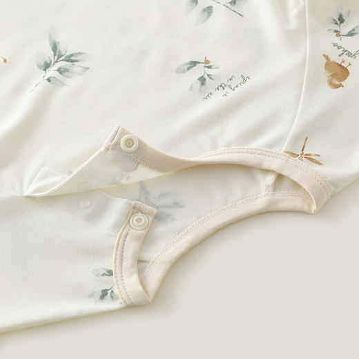 英氏婴儿衣服林间竹纤维襟蛤男女宝宝莫代尔四季连体衣23春夏裆哈YLDAJ0P002A 商品图2