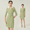 IWY/绿色职业装西装连衣裙女春夏七分袖高级感主持人播音艺考演讲服装Q757 商品缩略图1
