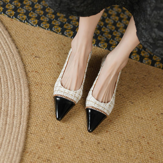 优雅减龄，小香风链条爆款里外全皮单鞋YD-F340 商品图9