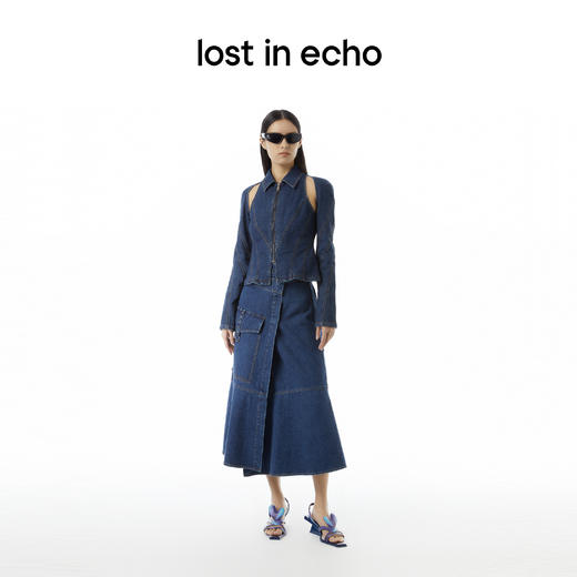 lost in echo 设计师款Ari系列口袋包裹牛仔半裙 商品图3