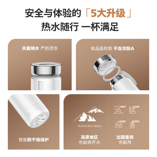 飞利浦（PHILIPS）新升级二代便携式烧水壶小型旅行加热杯自动保温一体养生电热烧水杯AWP2799 商品图2