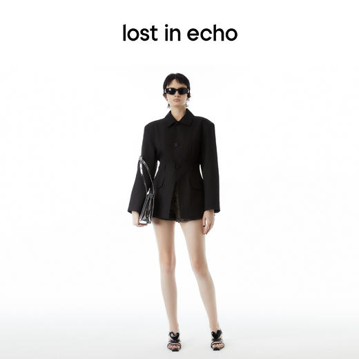 lost in echo设计师品牌Ari系列翻领收腰宽肩廓形口袋夹克外套 商品图2
