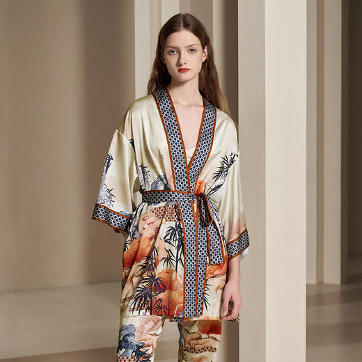 Solo seta22姆米重磅真丝睡衣套桑蚕丝睡袍家居服高级感定位印花 商品图4