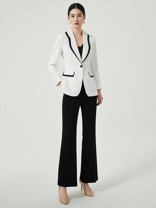 IWY/高端阔腿裤西装套装女一粒扣教师公务员面试正装气质韩版两件套装C12111+P31355 商品图1