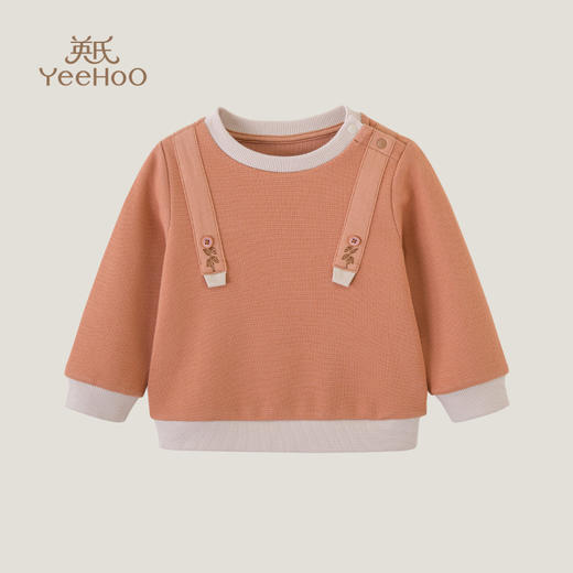 英氏卫衣儿童华夫格帅气柔软套头衫休闲运动上衣T恤YRTAJ1P202A 商品图0