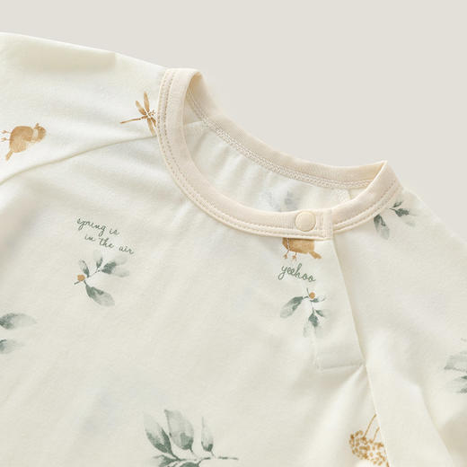 英氏婴儿衣服林间竹纤维襟蛤男女宝宝莫代尔四季连体衣23春夏裆哈YLDAJ0P002A 商品图1