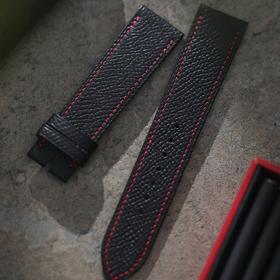 芯选手工表带 Epsom皮 午夜黑红线版