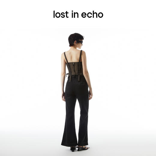 lost in echo设计师品牌Ari系列修身显瘦西裤式百搭牛仔阔腿裤女 商品图4