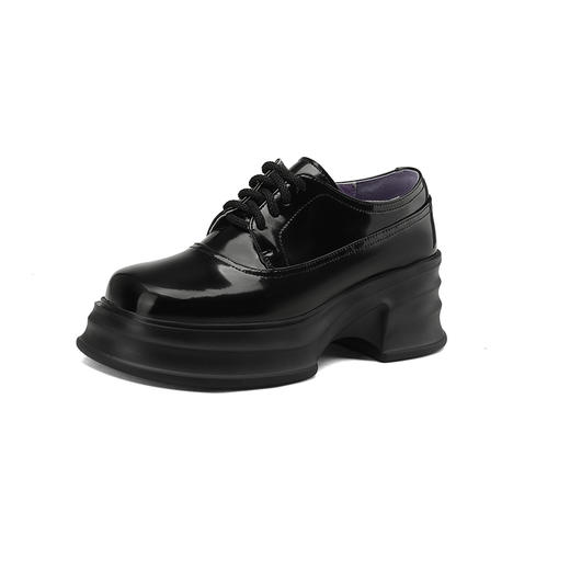 时尚减龄，耐磨防滑橡胶底厚底撞色真皮单鞋HB-9003 商品图12