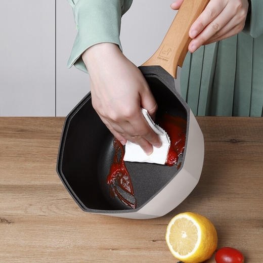 意大利卡特马克 八角奶锅不粘锅麦饭石色煮面汤锅煎锅家用婴儿宝宝辅食锅奶锅平底煎蛋加深锅具厨具 心选到家 商品图4