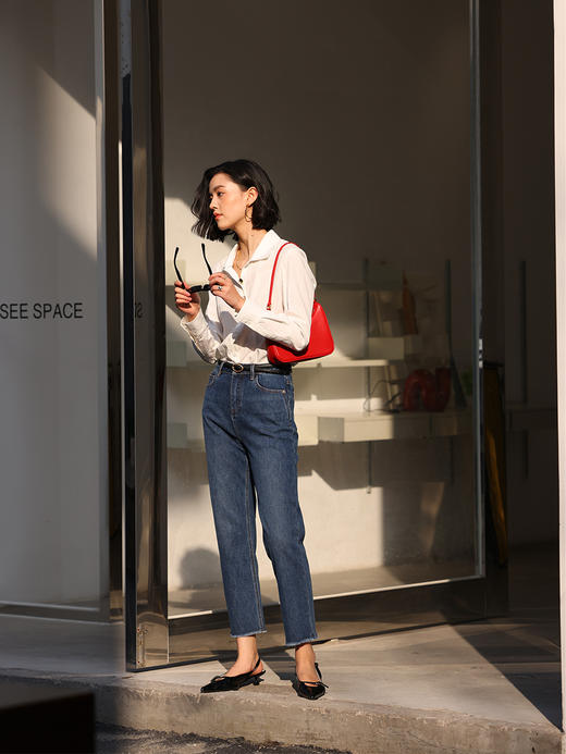 HeyDress法式方领衬衫女春季宽松显瘦肌理设计感休闲百搭上衣 商品图3