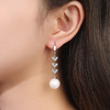 SWZH-EH726心形珍珠耳环休闲款长款心连心镶钻耳坠新款个性通勤耳饰 商品缩略图3
