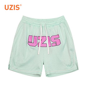 UZIS 针织运动短裤男休闲潮流美式复古四分透气篮球训练球裤[正体