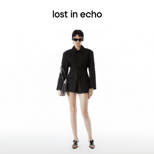 lost in echo设计师品牌Ari系列翻领收腰宽肩廓形口袋夹克外套 商品图3