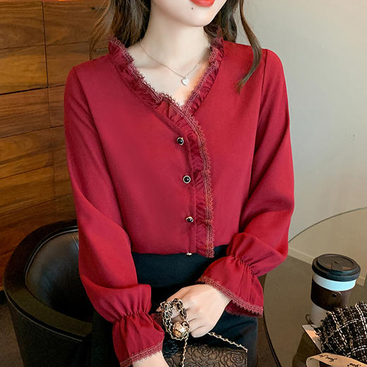 裁缝学苑AQ158 衬衫纸样女装新款喇叭袖上衣V领衬衣服装衣服打板 商品图0