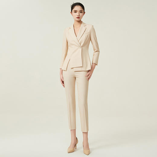 IWY/米白色小西装外套女气质修身套装职业正装高级感工作服CP11386 商品图0