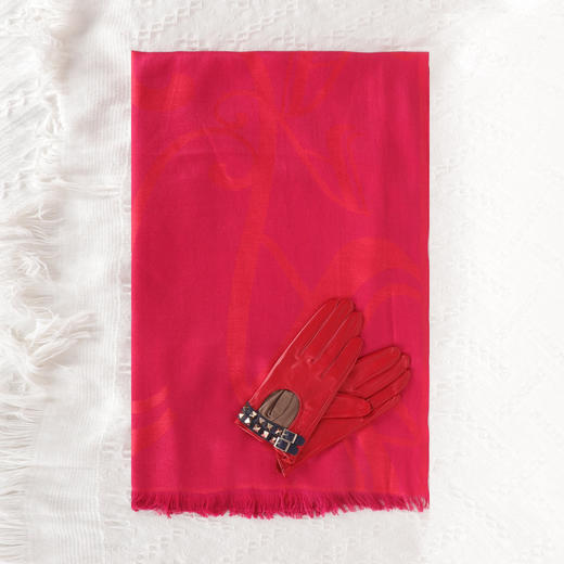 🎉🏮🧣丝棉提花超大围巾🧣&🧤时尚铆钉进口小羊皮手套🧤【赠精美礼品拎袋】🛍️🧤KFW1421006-5A、5L、5W 商品图7