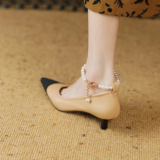 两穿小香风，里外全皮春夏新品复古单鞋YD-F336 商品图6