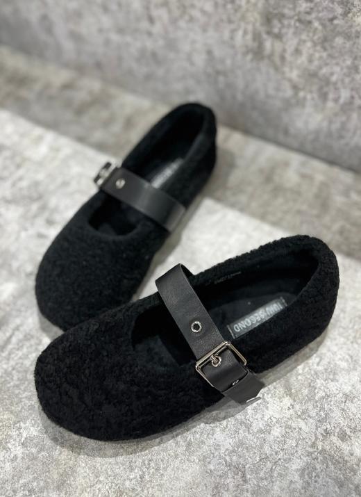 IUIU SECOND 加绒平底玛丽珍一脚蹬穆勒拖拖鞋U21CE36711 商品图5