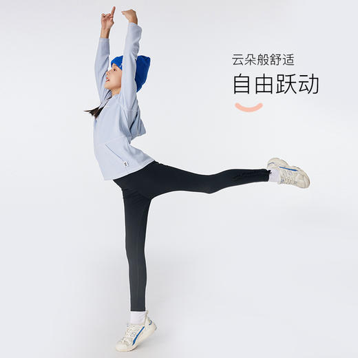 onmygame女童紧身训练打底裤春装花边瑜伽裤儿童运动裤鲨鱼裤 商品图1