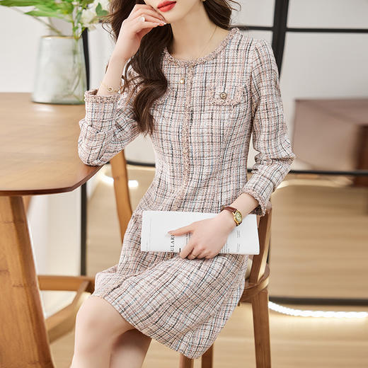 春装新款，时尚显瘦小香风连衣裙HR-ZYF2301 商品图3