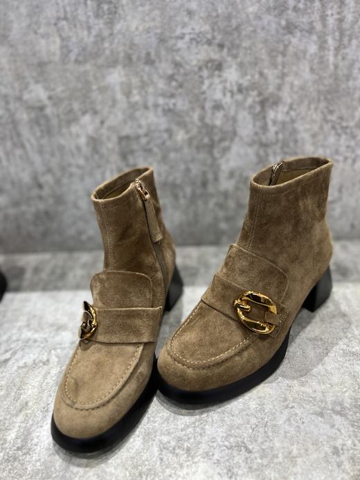 IUIU SECOND 磨砂饰扣中跟内拉链短靴及踝靴U21DS44501 商品图2