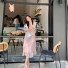 金蘑菇菇【粉色旋律】v领设计木耳边短袖连衣裙 商品缩略图3