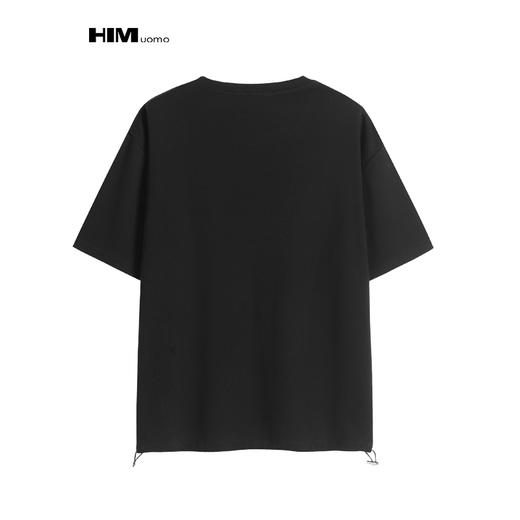 HIM漢崇 字母刺绣T恤男纯色潮流时尚圆领短袖打底上衣 2026夏季 商品图1