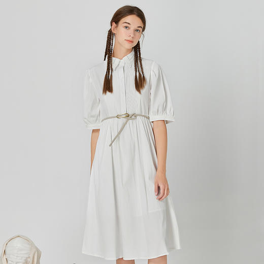 famecoco范可儿修身文艺裙子高级感女春秋翻领气质衬衫裙超仙F211FA119 商品图0