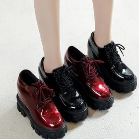 春季新款小皮鞋，女英伦风松糕鞋厚底百搭单鞋ML-G291