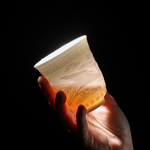 「礼盒装！心经万福杯」德化白瓷心经杯个人杯茶具 陶瓷主人杯品茗杯功夫茶杯单杯大餐饮用具 商品图3