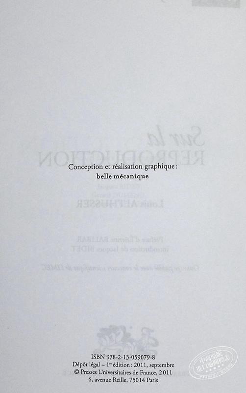 【中商原版】路易 阿尔都塞 论再生产 法文原版 Sur la reproduction Louis Althusser 商品图4
