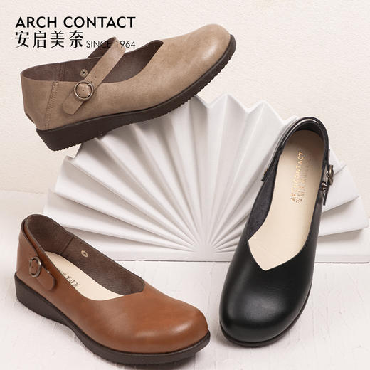 ARCHCONTACT安启美奈浅口圆头软底女鞋45501 商品图3