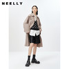 NEELLY纳俪商场同款风衣女中长款小翻领单排扣外套收腰系带大衣 N23021F01061 商品缩略图1